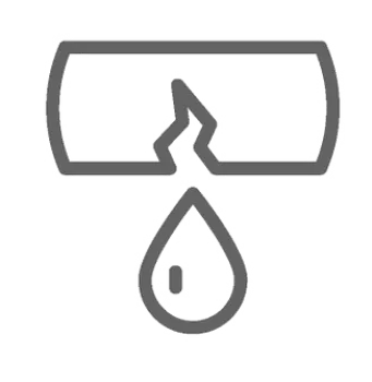 Visible pipe corrosion or rust